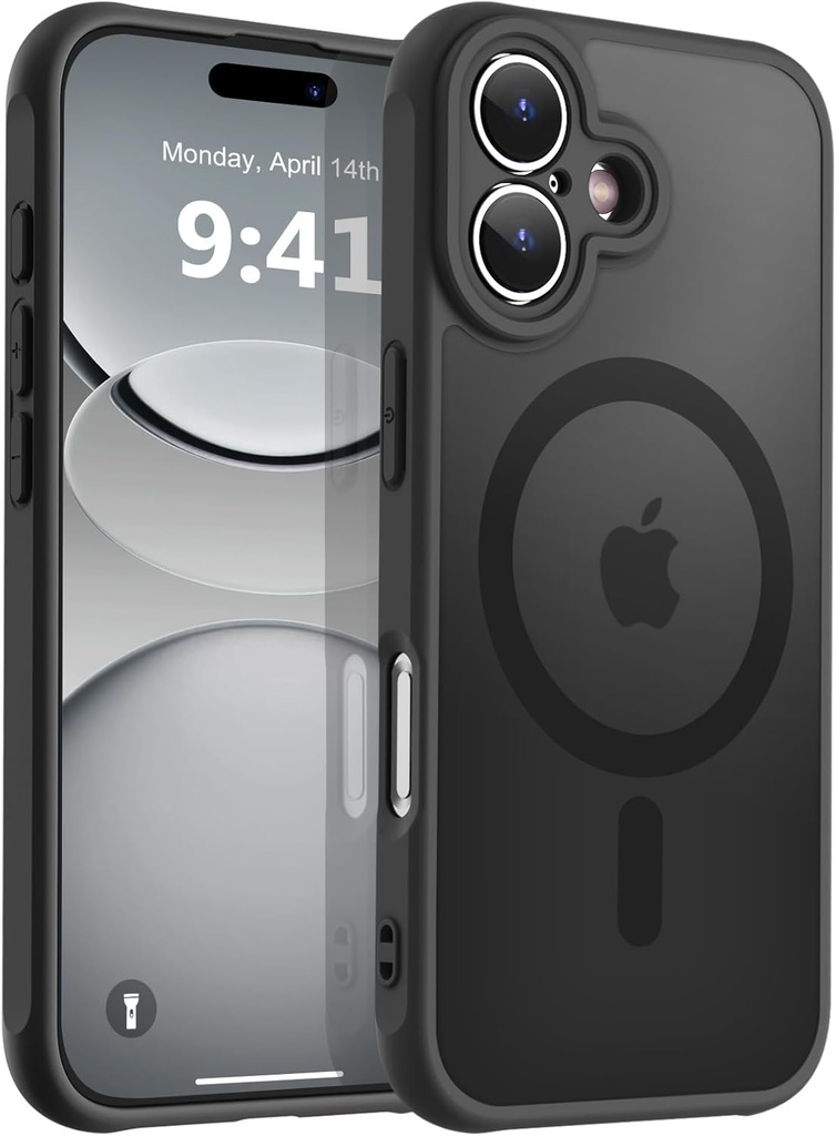 MOCCA Magnetic for iPhone 17 Case, (Compatible with Magsafe) (16FT Military Grade Protection) Full Camera Protection Anti-Fingerprint Slim Translucent Matte Phone Cover 6.3",Black