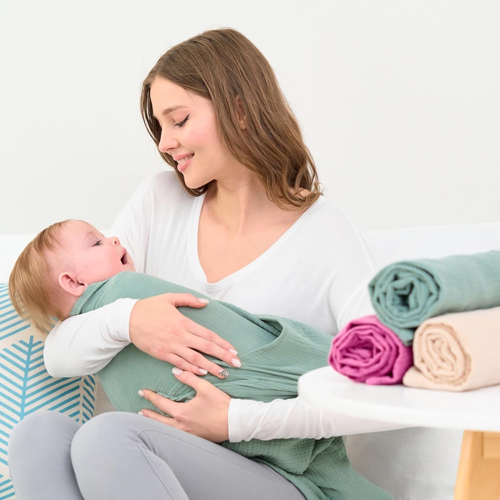 CottCare Baby Muslin Swaddle Blanket for Boys and Girls,31” x 35”,3-Pack Breathable and Skin-Friendly,Wrap Soft Silky Cotton Muslin Swaddle Blankets (Rose Pink)