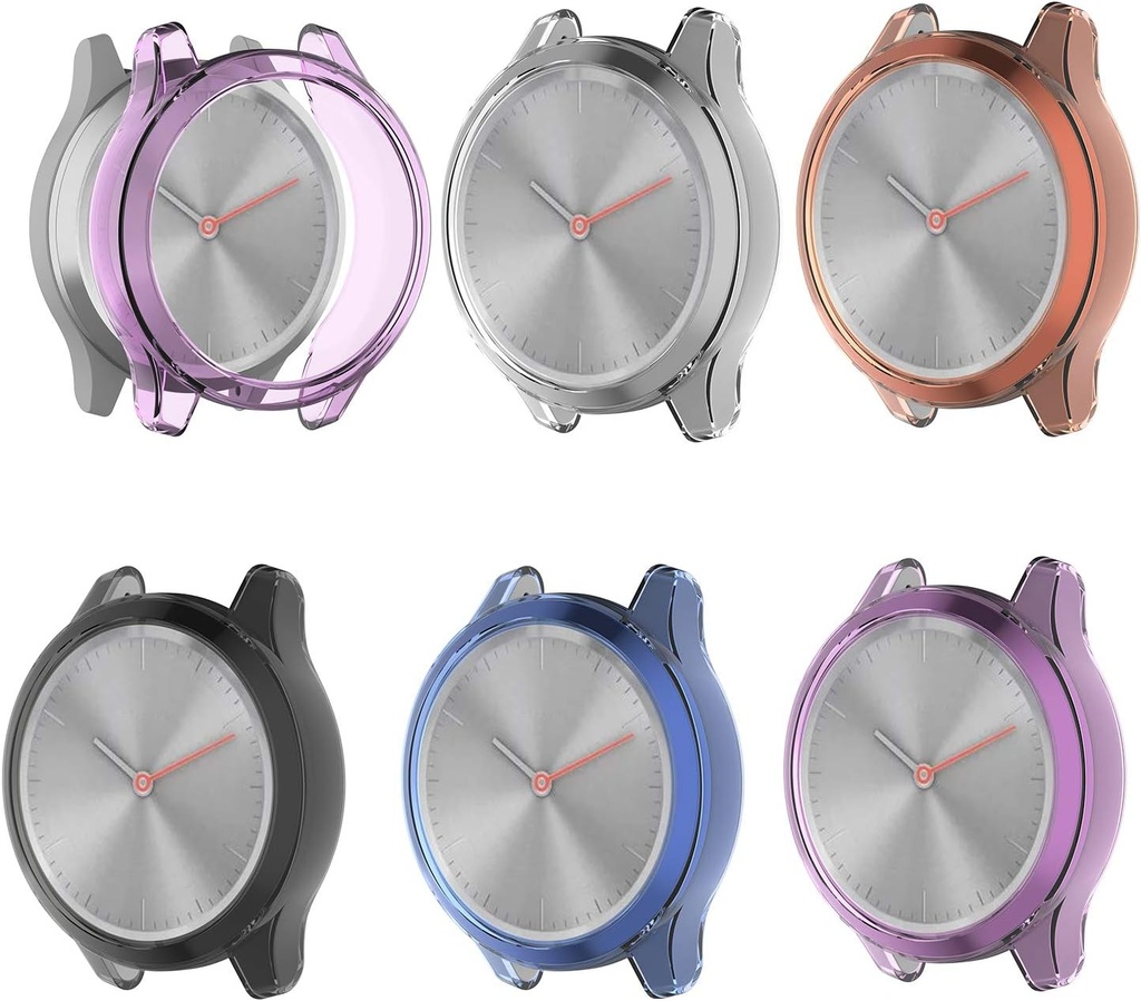FitTurn [5Pack] Clear Style Protector Compatible with Garmin Vivomove 3S Case Cover Ultra-Slim TPU Protective Case