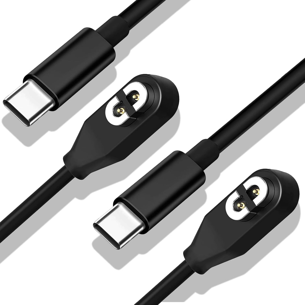 2 Pack Charging Cable Replacement for Shokz, USB C Cord Magnetic Charger Compatible for AfterShokz Aeropex AS800, Shokz OpenRun Pro, OpenRun, OpenRun Mini, OpenComm Headphones