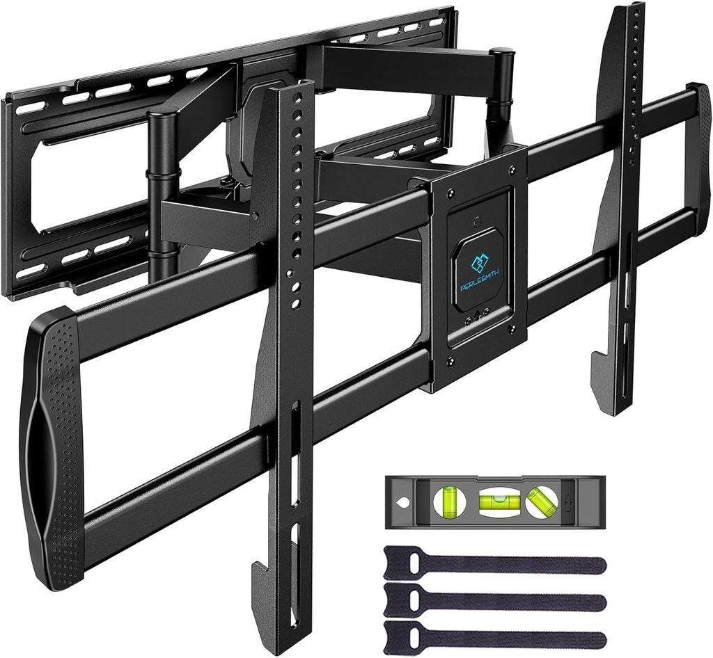 PERLESMITH Full Motion TV Wall Mount for 50”-90” TVs up to 165lbs, TV Mount Bracket with Dual Articulating Arms Swivel Tilt Extension, Max VESA 800x400mm, Fits 16”18” to 24" Studs, PSXFK1