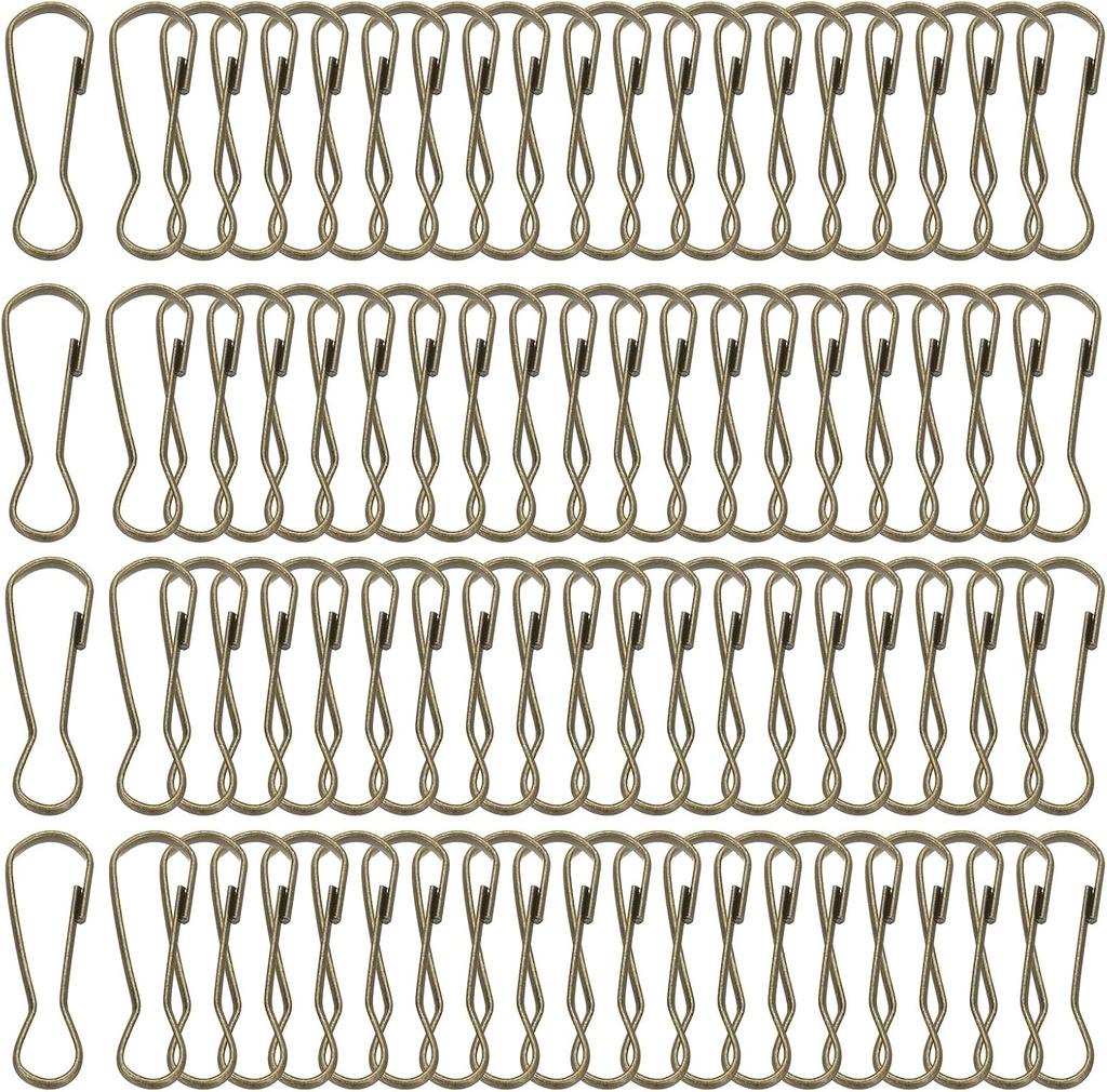 PATIKIL Lanyard Hooks, 80 Pcs 32mm Stainless Steel 304 Spring Snap Hook Metal Clips Clasp for Key Chain Key Rings ID Card Shower Curtain, Bronze