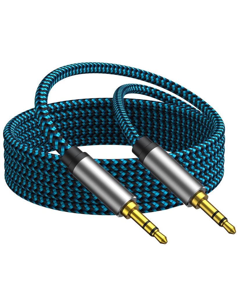 Aux Cord 10ft, Nylon Braided 3.5mm Audio Cable Headphone Cable 3.5mm Male to Male Aux Cord for Car, for Headphone,Tablets, Speakers