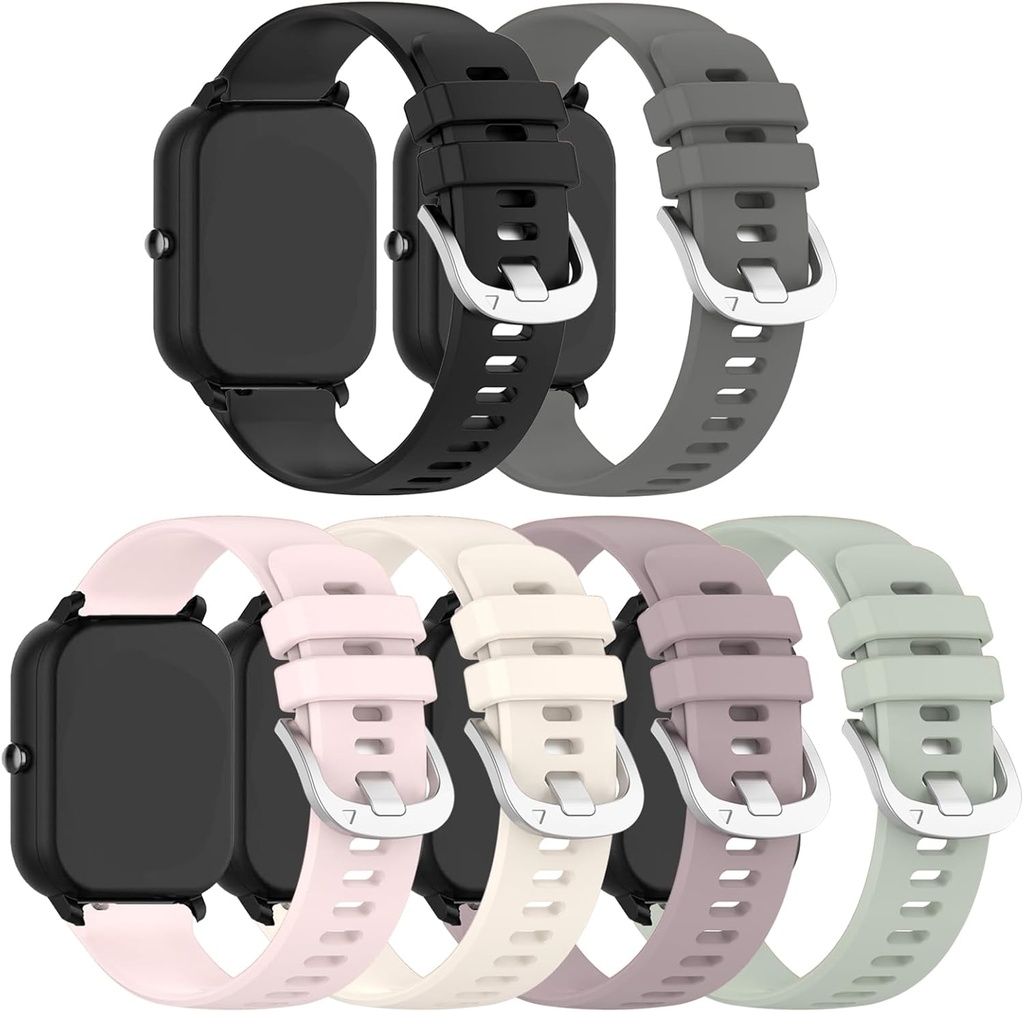 E ECSEM Bands Compatible for AviiHoug Replacement Wristbands, Colourful Silicone Bracelet Quick Release Strap Arm Bands for AviiHoug H23 Smart Watch, Soft and Durable