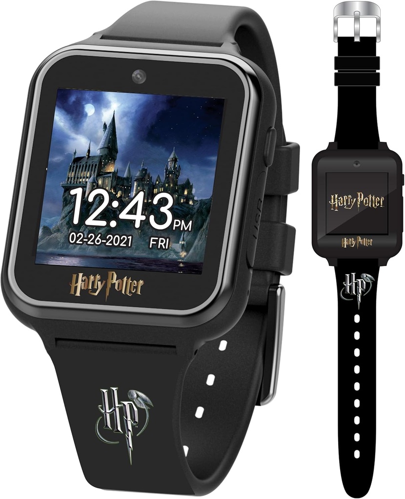 Harry Potter Kids Smart Watch – Interactive Touchscreen Watch with 10 Changeable Faces, Camera, Games, Alarm, Stopwatch, Step Counter & Calculator – Fits Wrists from 5.5" to 8"