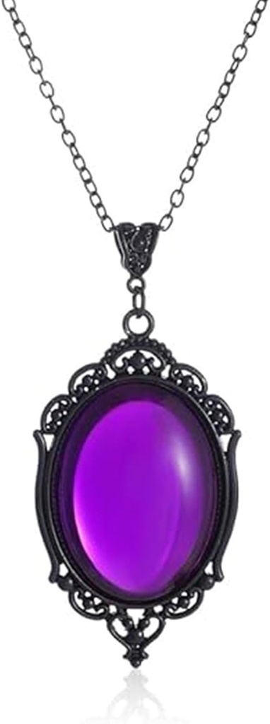 Gothic Black Pendant Necklace Gothic Crystal Cameo Necklace Vintage Satan Demon Goth Necklaces Halloween Drak Style Jewelry Gifts