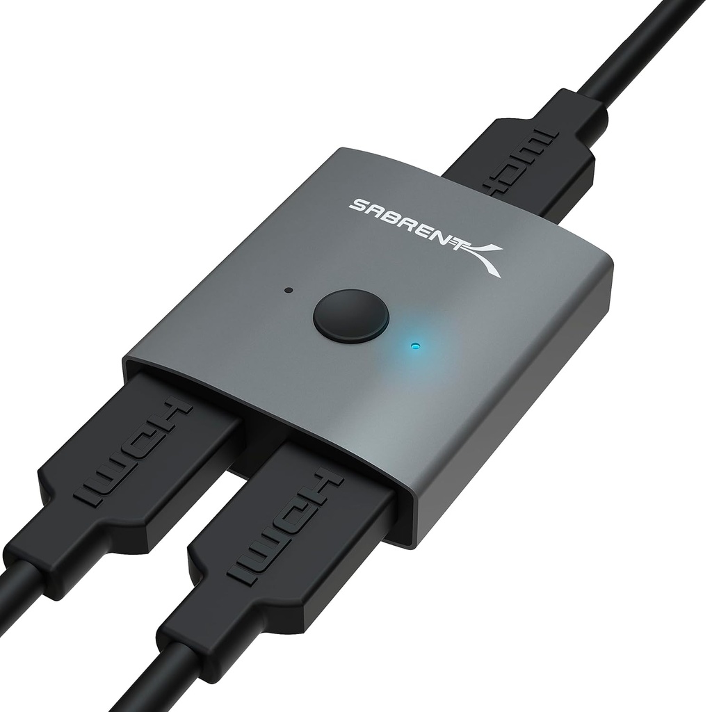 SABRENT HDMI Switch 2 in 1 Out or 1 in 2 Out, 4K@60Hz Bidirectional HDMI Switcher, Supports HDR 3D Dolby, No External Power, Compatible with Laptop PC Xbox PS5 PS4 Projector Monitor TV (DA-HSW2)