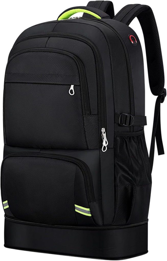 65L Hiking Backpack for Men Waterproof Expandable Travel Backpack Carry On Backpack Casual Daypack Large Rucksack for Camping Outdoor Sports Trekking (Black)