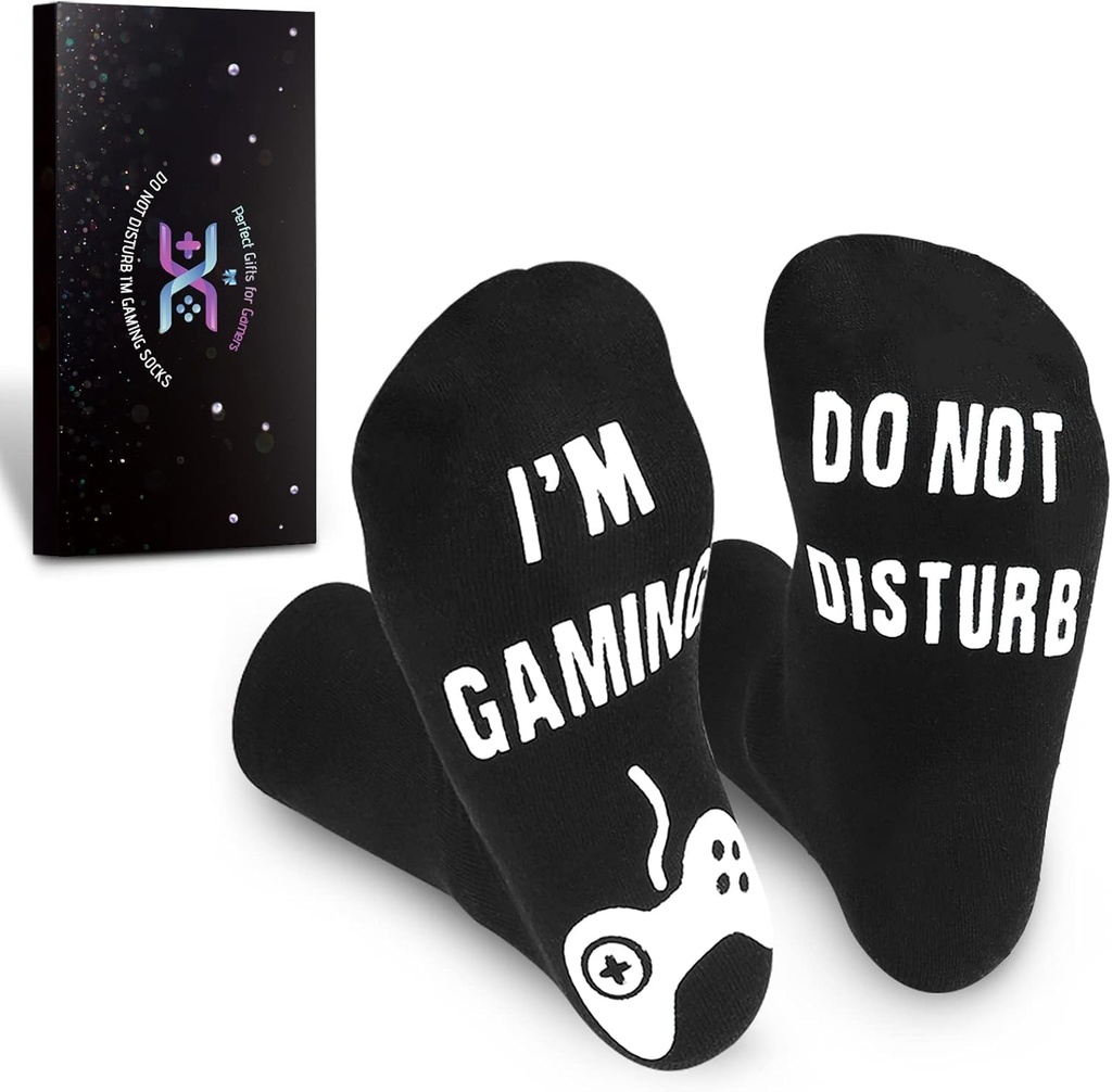 QAPIZM Do Not Disturb I'M Gaming Socks, Men Gifts Ideas Valentines Day Kids Valentine Boy Gamer Sock Gift for Mens Dad Father