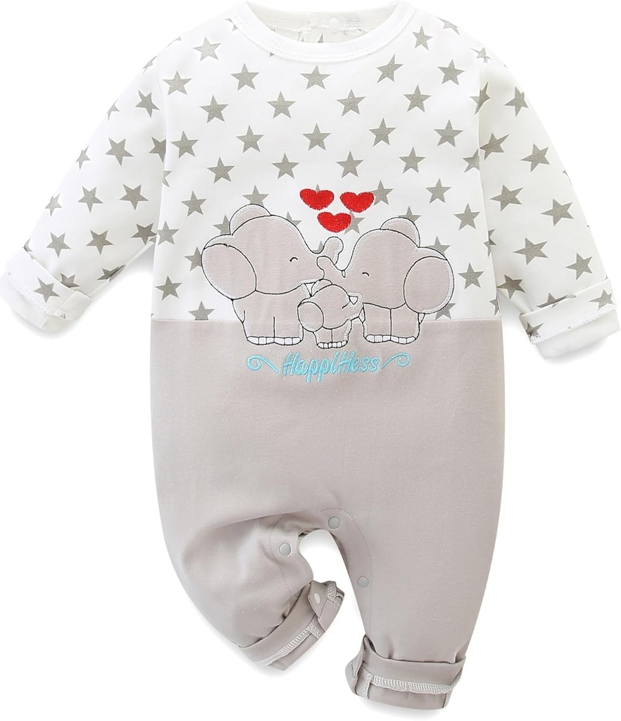 Cute Baby Girl Clothes Footless Onesie Long Sleeve Outfit Jumpsuit Infant 100% Cotton Romper