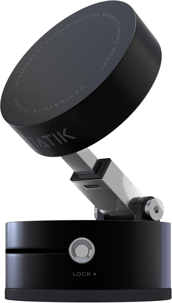 Statik HyperMount®(Gen 2) Vacuum Phone Mount - Magnetic Phone Holder, Vacuum Seal Car Phone Mount, Use on Any Surface, Compatible with Apple MagSafe and Magnetic Rings Included for Android Devices