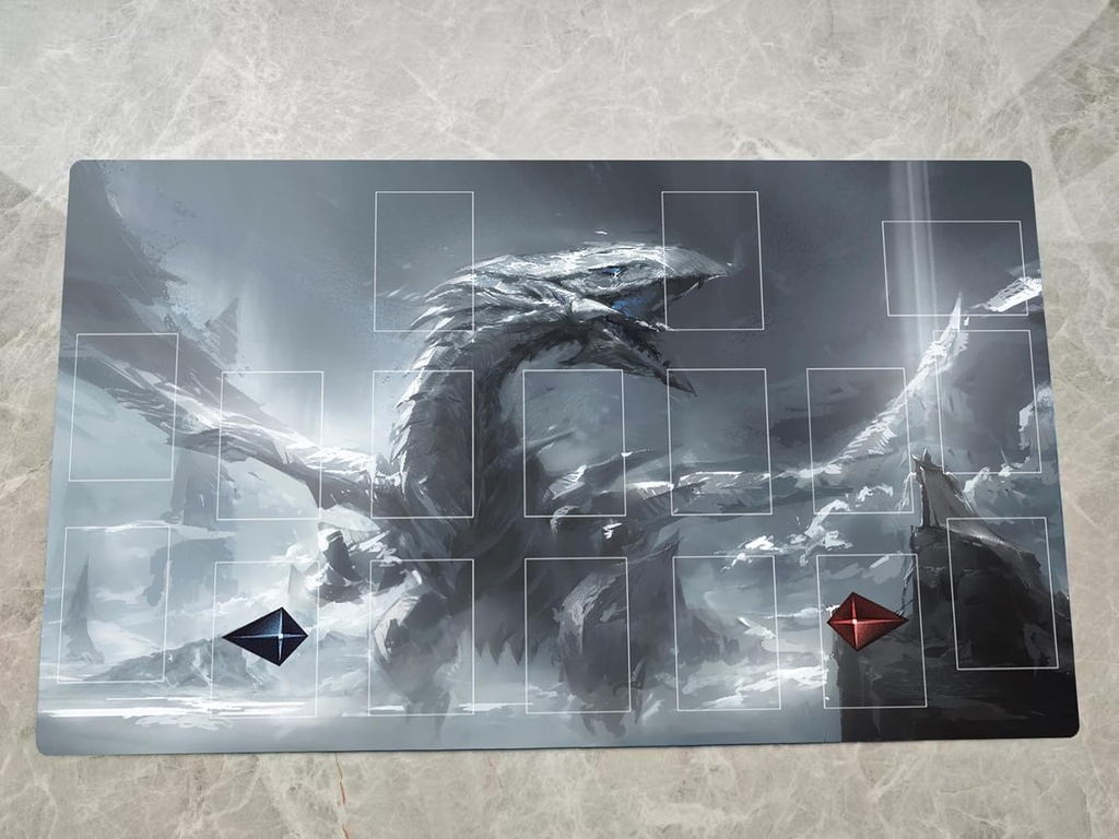 Playmat with Zones Many Kinds of Blue-Eyes White Dragon OCG CCG TCG Mat Trading Card Game Play Mat Mouse Pad & Bag (ZC006-A)