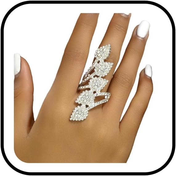 GYRMMUE Branch Leaves Band Stacking Finger Ring for Women Leaf Rings Cubic Zirconia Stone Stackable Rings Open Adjustable Ring Wedding Jewelry