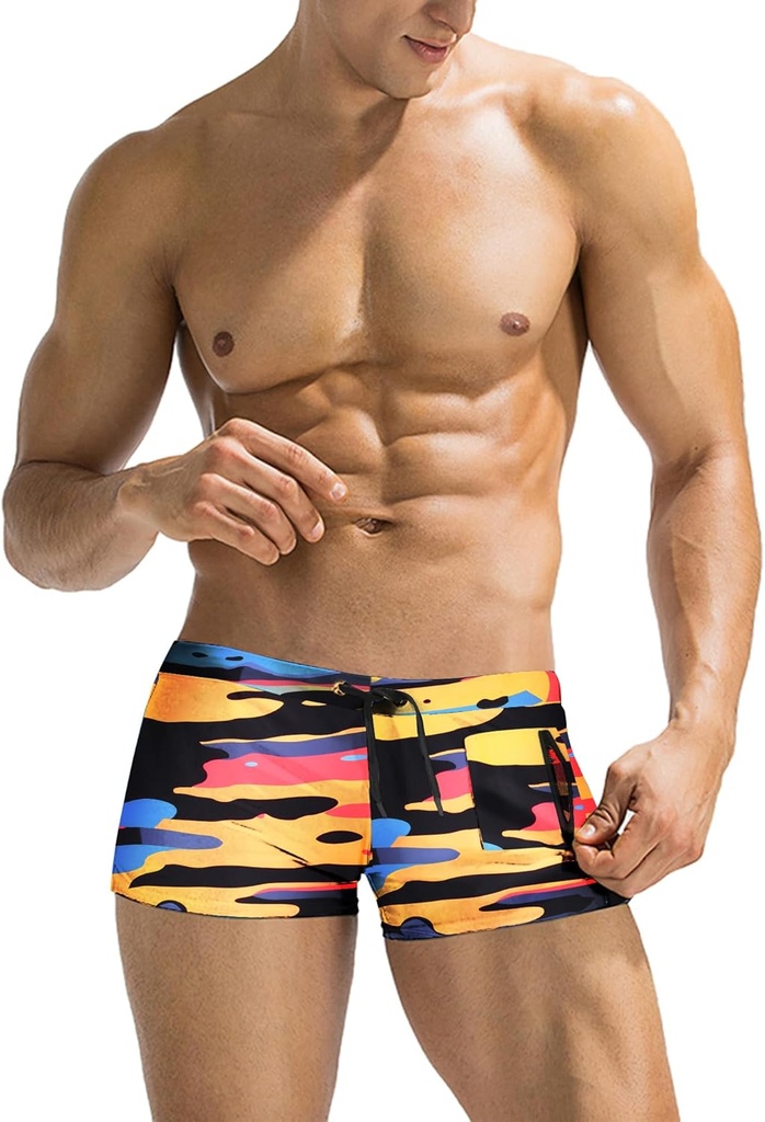 COOFANDY Mens Swim Trunks Swimwear Bathing Suit Swim Brief Square Leg Board Short S-3XL