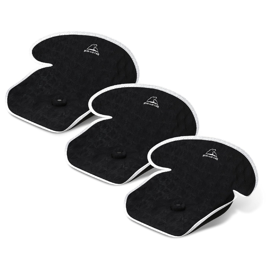 Piddle Pads - Strollers, Bouncers & Car Seat Pad, Waterproof & Machine-Washable Cover on Car Potty for Toddler Toilet Training (Black, 3 Count (Pack of 1))