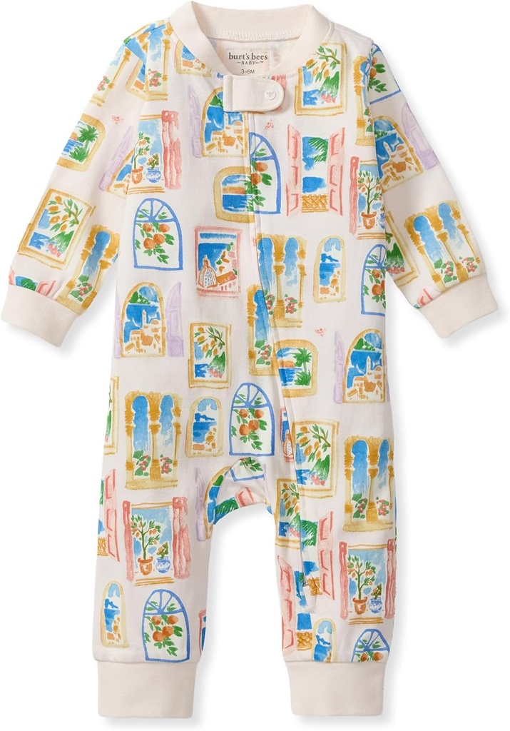 Burt's Bees Baby Unisex Sleep and Play PJs, 100% Organic Cotton One-Piece Zip Front Footless Loose Fit Footie Pajamas