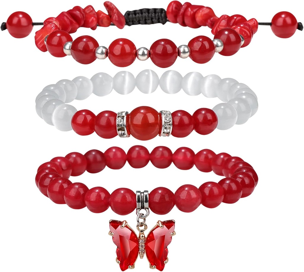3 PCS Healing Crystal Bracelets for Women 8mm Natural Stone Beaded Jewelry s Stretch Bracelet Stack Relieve anxiety and stress Gifts For Women