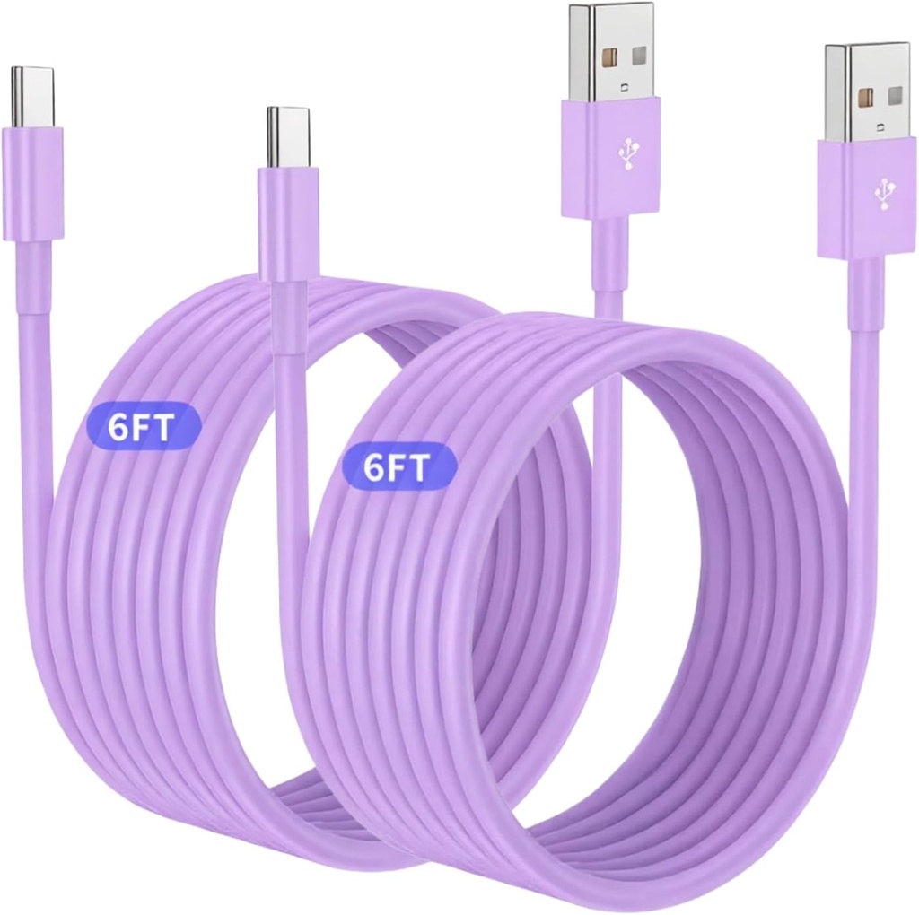 2Pack 6ft Car Carplay Cable for Apple iPhone 17 Pro Max/17 Air/16 Pro/15 Plus, Long USB A to USB C Carplay Charger Cord, iPad Pro 12.9/11,10th, Air 5th/ 4th,iPad mini 6th Gen Charging Cable 6 Feet