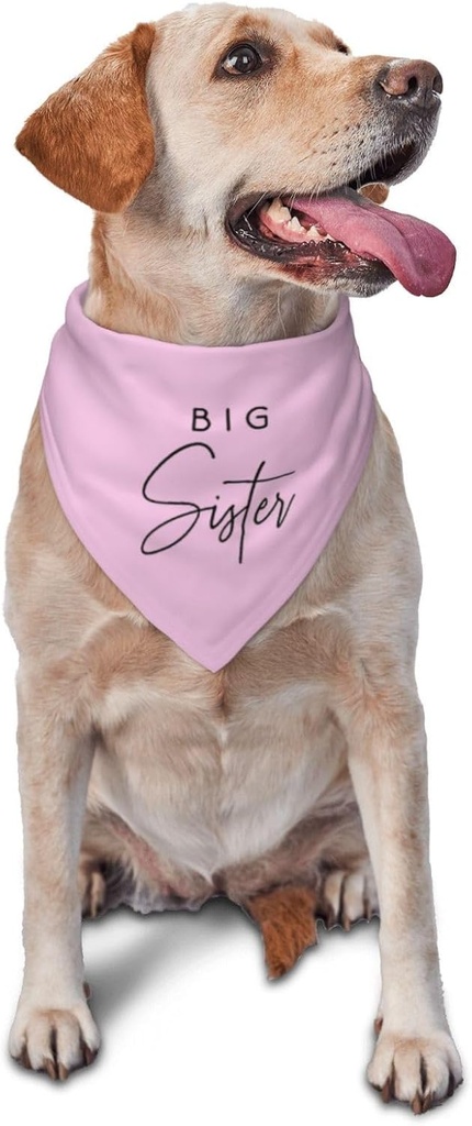 Big Sister Dog Bandana,Gender Reveal,Baby Announcement Dog Bandana,Pet Scarf, Pet Accessories for Dog Lover Owner (Pink)