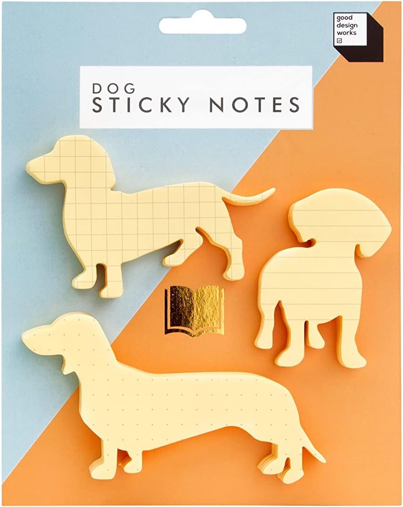 Good Design Dog Sticky Note - Dachshund Stationery - Weiner Dog Notepad - Dachshund Gifts - Novelty Sticky Notes - Stationery Gift - Desk Accessories - Fathers Day Gift - Dotted Lined Grid Notepads