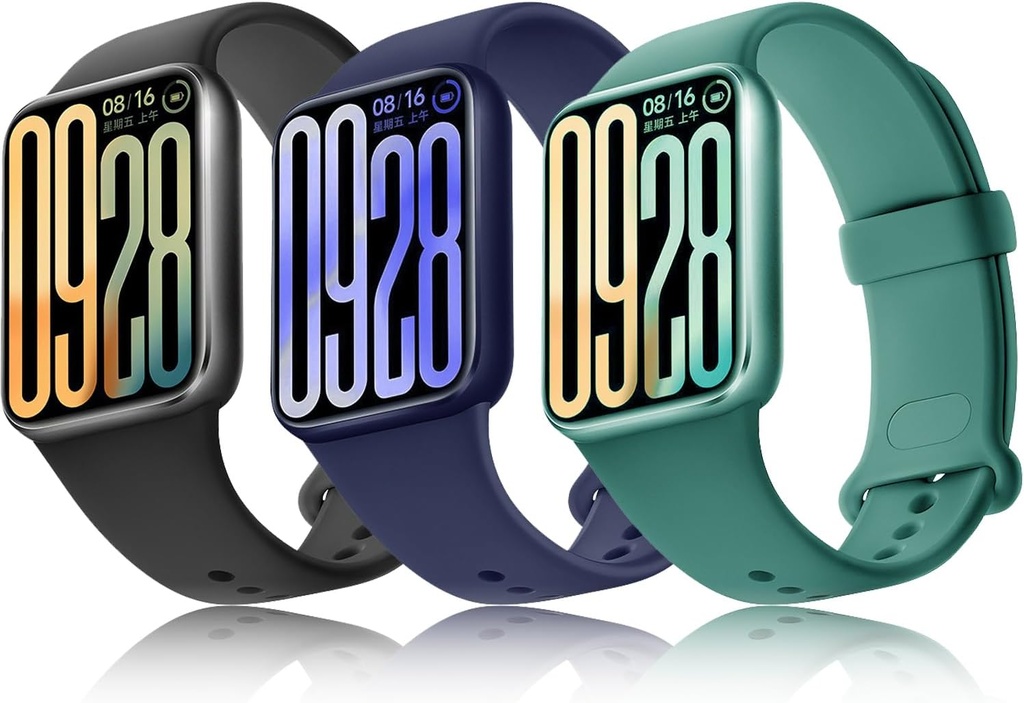 Bands for Xiaomi Smart Band 9 Pro/ 8 Pro Straps for Women Men, 3 Pack Soft Silicone Strap Replacement Wristbands Compatible with Xiaomi Smart Band 8Pro/9Pro