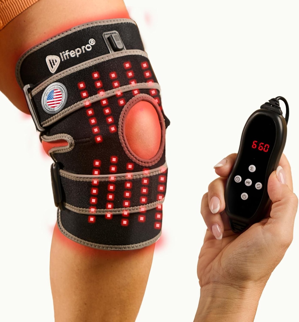 LifePro Red Light Therapy Knee Brace - Portable Infrared Device for Daily Wellness, & Relaxation - Ideal Knee Massager for Athletes and Active Lifestyles