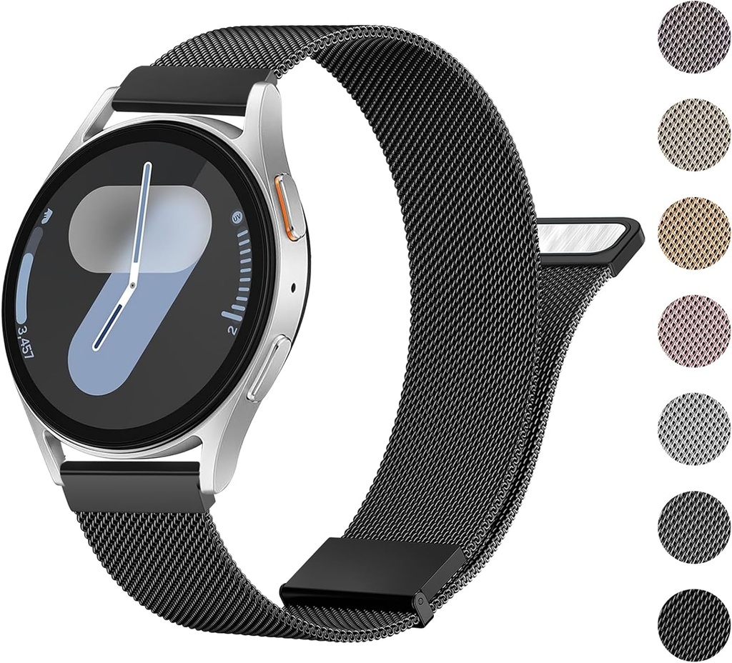 Meliya Metal Band Compatible with Samsung Galaxy Watch 7 Band 40mm 44mm, Galaxy Watch FE Bands 40mm, 20mm Stainless Steel Replacement Strap for Galaxy Watch 7 Band Women Men