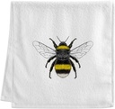 100% Cotton Towels White Black and Yellow Bee Hand Towels for Bathroom Clearance Decorations Soft Absorbent Wash Towels for Body Face Hair 16x30 Inche