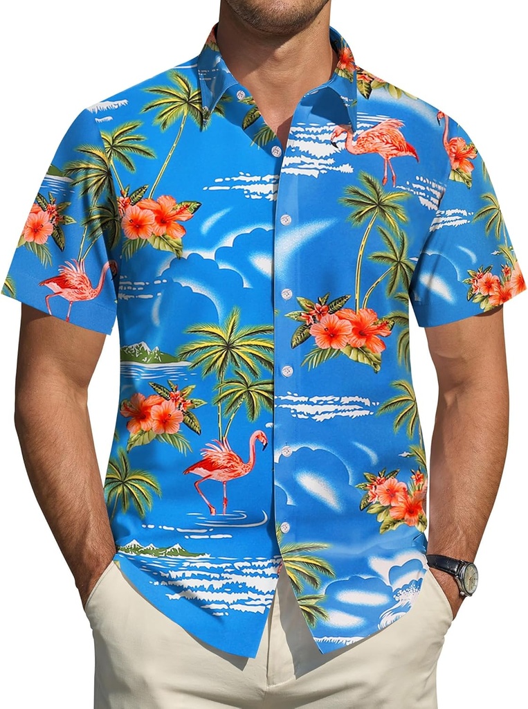 Hawaiian Shirt for Men Short Sleeve Button Down Shirt Men Casual Summer Tropical Beach Aloha Shirts Hawaii Party