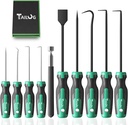 10 In 1 Heavy Duty Hook and Pick Set,9Pcs Precision Scraper Gasket Scraping Hose Removal Puller Hook,Car Auto Oil Seal/O-Ring Seal Gasket Pick Hook Puller Remover, Electronics Hand Tool Set