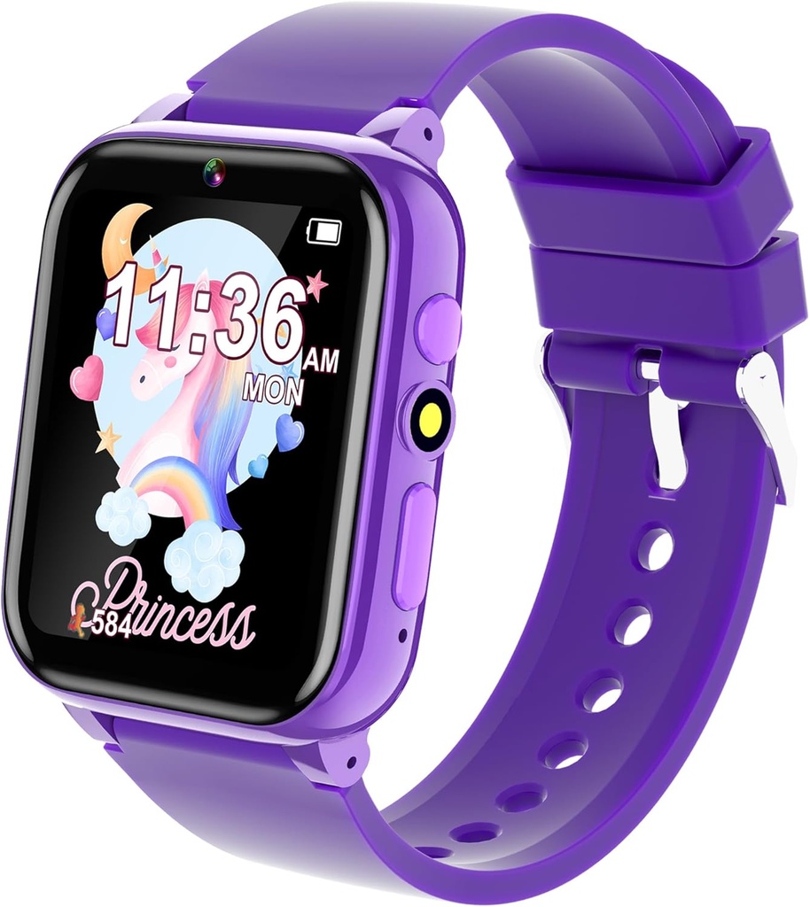 Kids Smart Watch Girls Ages 3-12, Girls Toy Smart Watch for Kids with 26 Games Step Counter Pedometer Learning Card Audio Book Educational Watch for Girls, Toys for Girls Birthday Gift Ideas