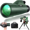 12x56 High Power Monocular Telescope | Comes with Smartphone Adapter Tripod Travel Bag | Bird Watching Hunting Hiking Camping Gift - Green