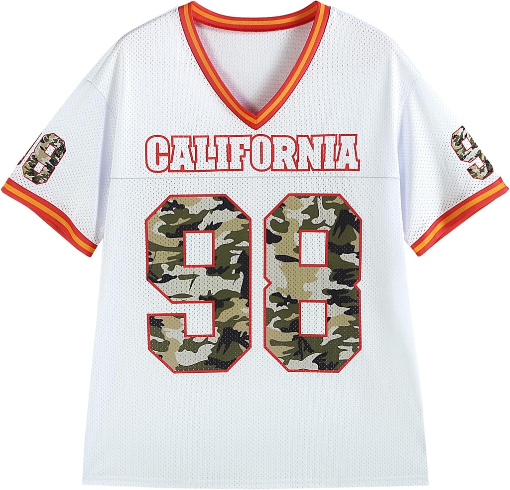 LOMON Unisex Short Sleeve Jersey Shirts 2026 World Cup Vintage Graphic Tee Y2K V Neck Fashion Number Print Summer Tops