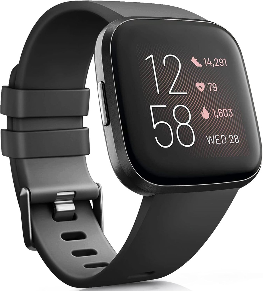 Meliya Bands Compatible With Fitbit Versa/Versa 2 / Versa Lite/Versa SE Classic Soft Silicone Sport Strap for Women Men