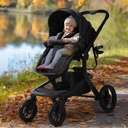 2-in-1 Convertible Baby Stroller with Aluminum Frame & Linen, Bassinet Stroller with Rubber Wheels, Foldable Carriola para Bebe with Reversible Seat, Adjustable Backrest & Canopy, for 0-36 Months