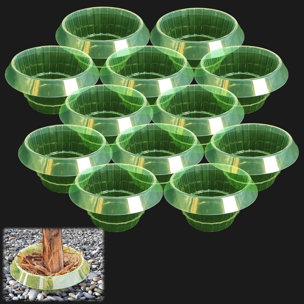 Planting Rings - 12 Pack of 7in, Green Round Grow Rings, Plant Rings, Decorative Protective Ring for Plants, Concentrate Water and Nutrients to The Plant Roots