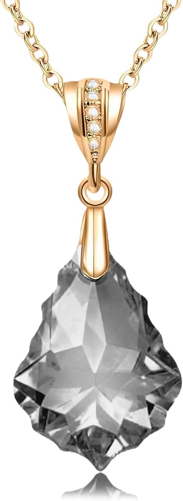 EVEVIC Austrian Crystals Baroque Pendant Necklace for Women 14K Gold Plated Hypoallergenic Jewelry Gift