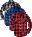 3 Pack Mens Flannel Shirt Long Sleeve Plaid Shirts Casual Button Down Buffalo Plaid Checkered Cotton Jacket