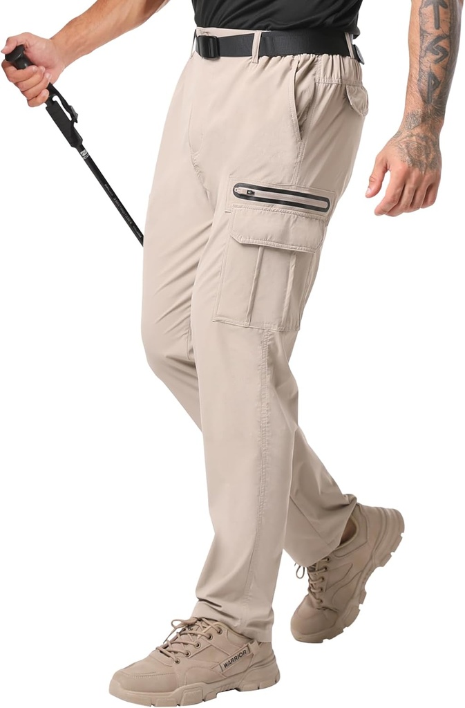 NATUVENIX Hiking Pants Men Lightweight Mens Travel Pants Quick Dry Cargo Work Pants for Men Water Resistant Fishing Pants