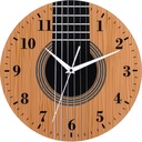 12 Inch Guitar Wall Clock - Silent Non-Ticking, Battery Operated, Music Themed Decor for Living Room, Bedroom, Office - Unique Gift for Musicians & Guitar Lovers