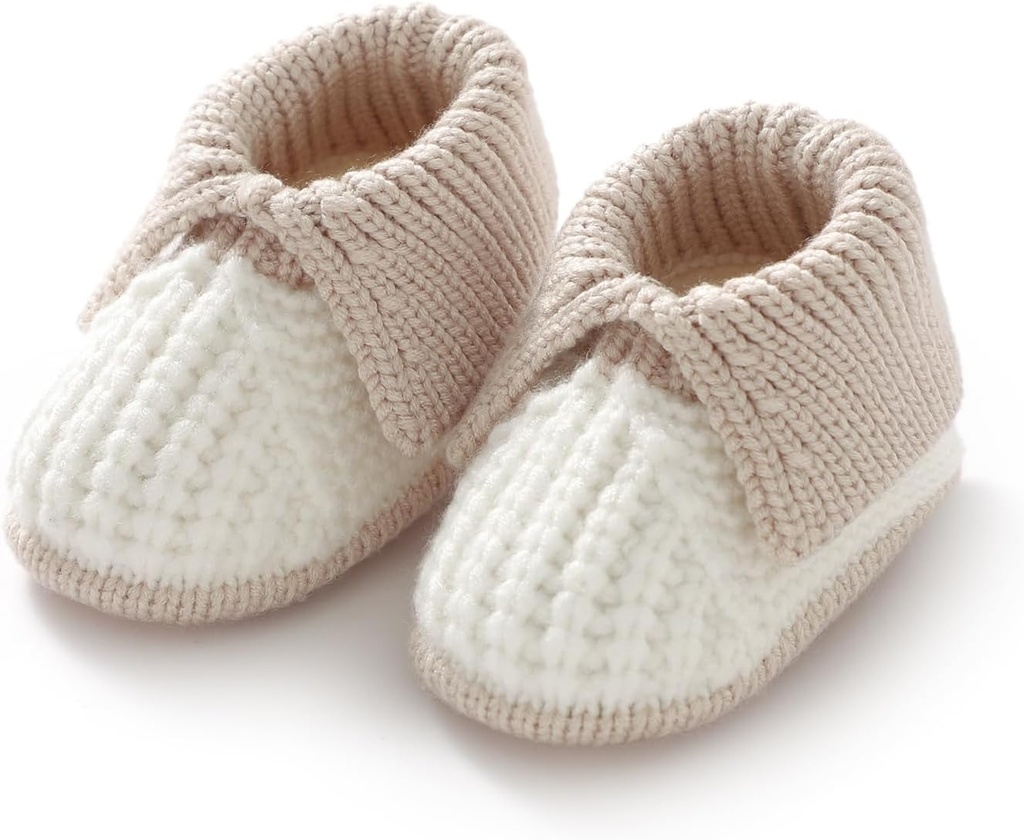Neiwech Baby Booties Newborn Infant Sock Shoes Knit Crochet Soft Cozy Warm Boots for Boys Girls