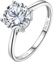 1-3 Carat Lab Grown Diamond Engagement Ring 14K White Gold,IGI Certified Round Cut (D-E Color VS1-VS2) Classic 4-Prong Ring for Women,Wedding Ring