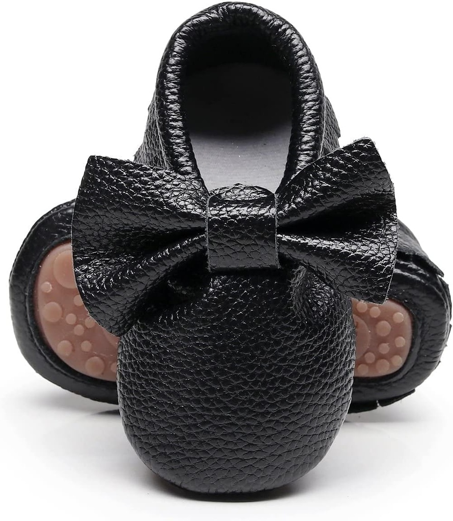 HONGTEYA Leather Baby Moccasins Hard Soled Tassel Crib Toddler Shoes for Boys and Girls…