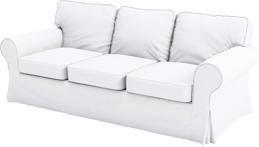 Heavy Cotton Ektorp Sofa 3 Seat Cover Replacement is Made Compatible for IKEA Ektorp Three Seat Sofa (White Sofa)