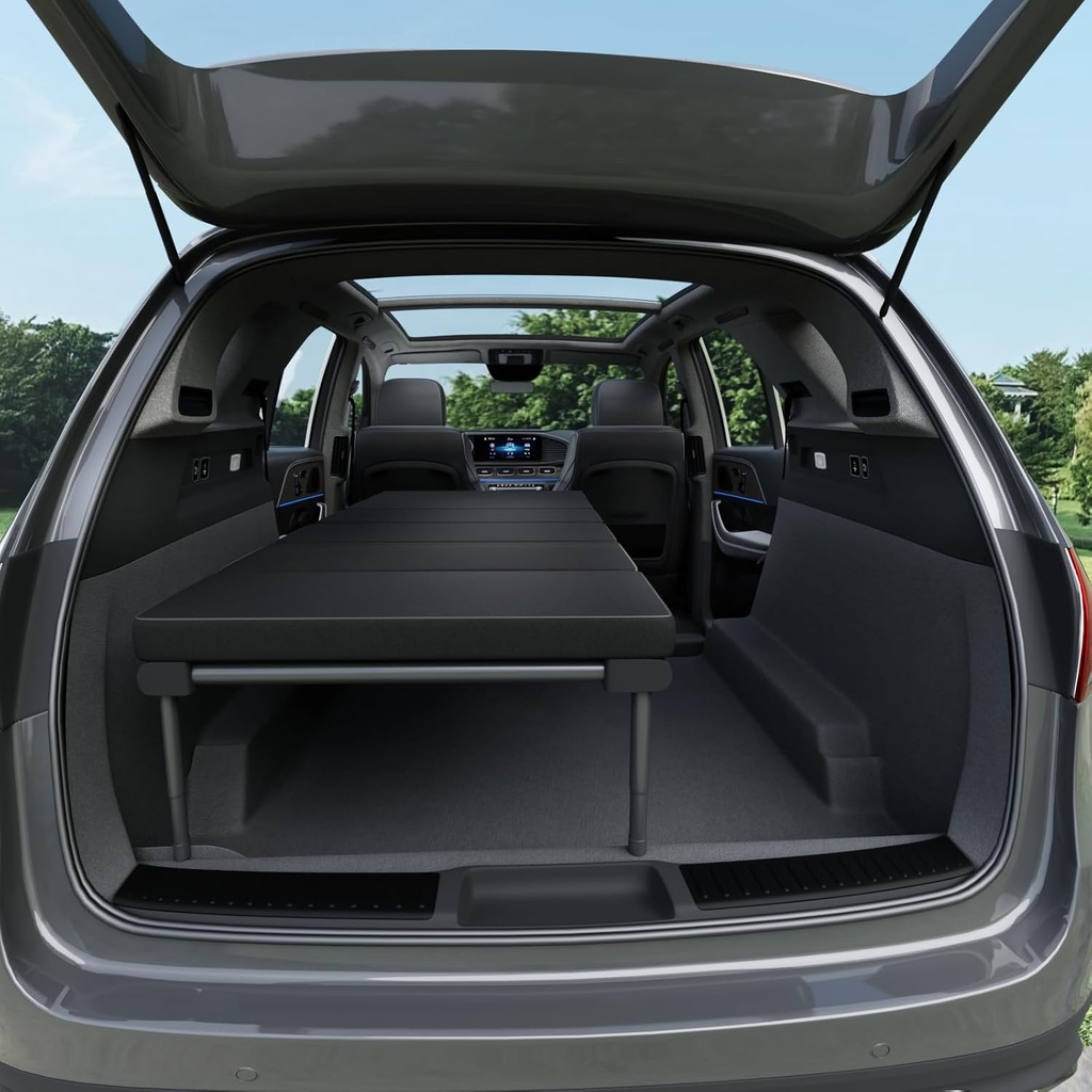 Folding Car Bed with Adjustable Height and Length, Camping Bed 600D Oxford Fabric Carbon Steel Frame,Sleeping Platform for Vehicle ''39.5-71.5 x 33.5 x10.6-15.5" (High-Legs)