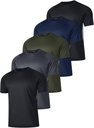 5 Pack Workout Shirts for Men T Shirts Quick Dry UPF 50+ Sun Protection Athletic Short Sleeve Tops Lightweight Summer Tee