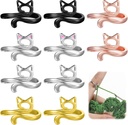 10PCS Crochet Tension Ring with Cat Ear Design, Adjustable Crochet Ring for Finger, Metal Tension Rings for Crocheting Knitting Accessories Gifts for Crafters Mothers Grandmas (5 Styles)
