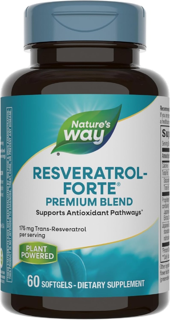 Nature's Way Resveratrol-Forte, Protects from Free Radicals*, 60 Softgels