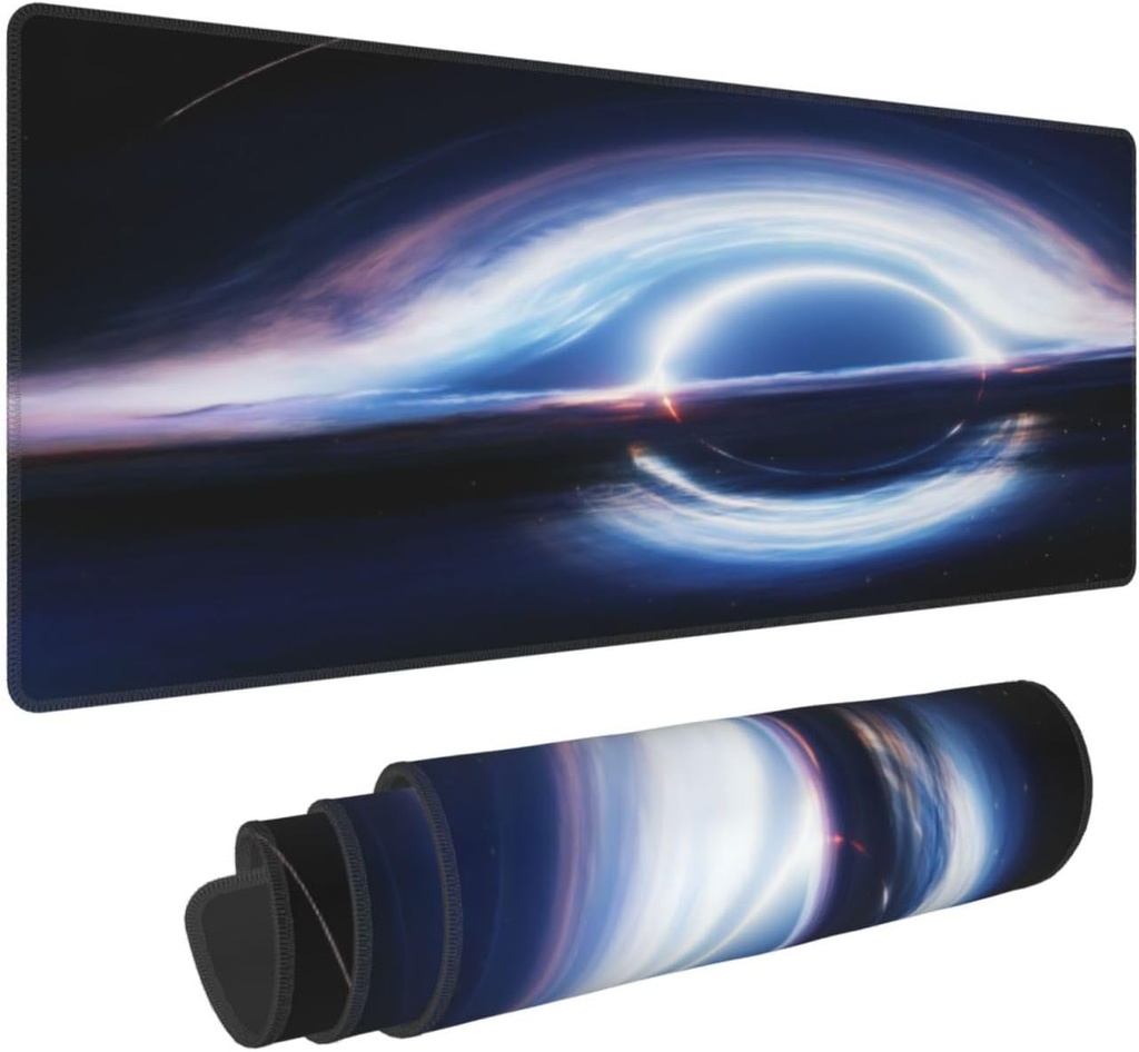 Gaming Mouse Pad, Interstellar Black Hole Mouse Pad 11.8x23.6 Inch Large Extended Computer Mouse Mat Keyboard Full Desk Mousepad for Gaming, Office, Home