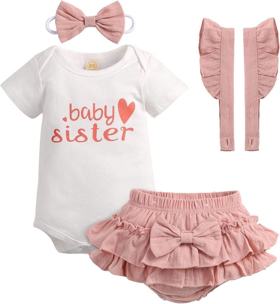 Newborn Infant Baby Girl Clothes Romper Shorts Set Suspender Summer Outfits Cute Baby Clothes Girl